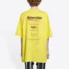 Balenciaga da uomo, lavaggio a secco, taglio squadrato, stampa con logo, vestibilità ampia, maniche corte, giallo 651795TKVF87175