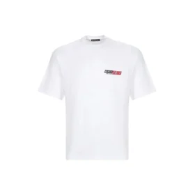 Balenciaga da uomo, maglietta a maniche corte con collo rotondo, bianca 612966TIVD19000