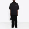 Balenciaga da uomo, maglietta a maniche corte con logo sportivo retrò, nera 641614TJVL41000
