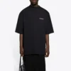 Balenciaga da uomo, maglietta a maniche corte con logo sportivo retrò, nera 641614TJVL41000