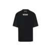 Balenciaga da uomo, maglietta a maniche corte e collo rotondo, lunghezza media, nera 641614TJVG81000