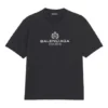 Balenciaga da uomo, maglietta a maniche corte in maglia retrò con stampa “BB Paris”, versione nera 594579TGV601000