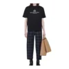 Balenciaga da uomo, maglietta a maniche corte in maglia retrò con stampa “BB Paris”, versione nera 594579TGV601000