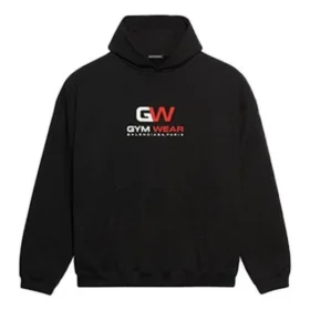Balenciaga da uomo, modello classico ampio con stampa alfabetica, nero 620973TIVD41000