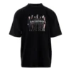 Balenciaga da uomo, oversize, con stampa del logo, stile retrò, spalla scesa, maniche corte, nero 620969TIVA11000