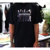 Balenciaga da uomo, oversize, con stampa del logo, stile retrò, spalla scesa, maniche corte, nero 620969TIVA11000
