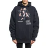 Balenciaga da uomo Speedhunters Boysband con stampa, cappuccio e maniche lunghe, blu navy 541873TCV371055
