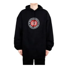 Balenciaga da uomo, stampa con slogan, nero 641679TJV771000