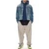 Balenciaga da uomo, versione ampia con fodera in pile, cappuccio e maniche lunghe, blu 570811TJV854866
