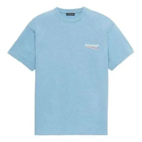 Balenciaga da uomo, versione con stampa “Political Campaign”, collo rotondo, maniche corte, blu 570803TBV425840