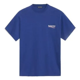 Balenciaga da uomo, versione con stampa “Political Campaign”, maniche corte, blu reale 508203TAV444540
