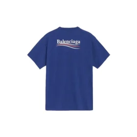 Balenciaga da uomo, versione con stampa “Political Campaign”, maniche corte, blu reale 508203TAV444540
