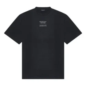 Balenciaga FW21 Couture Alphabet da uomo, maglietta a maniche corte con collo rotondo, nera 651795TJV901070