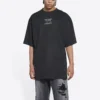 Balenciaga FW21 Couture Alphabet da uomo, maglietta a maniche corte con collo rotondo, nera 651795TJV901070