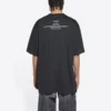 Balenciaga FW21 Couture Alphabet da uomo, maglietta a maniche corte con collo rotondo, nera 651795TJV901070