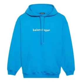 Balenciaga FW21 da uomo con logo, felpa con cappuccio a maniche lunghe, blu 570811TIV557560 Balenciaga FW21 da uomo con logo, felpa con cappuccio a maniche lunghe, blu 570811TIV557560