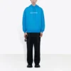 Balenciaga FW21 da uomo con logo, felpa con cappuccio a maniche lunghe, blu 570811TIV557560