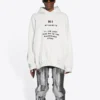 Balenciaga FW21 da uomo “Hi My Name Is” con motivo alfabetico, maniche lunghe, bianco 651799TKVF29081