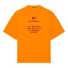 Balenciaga FW21 da uomo HI MY NAME IS WIDE FIT con stampa alfabetica, maglia retrò a maniche corte, arancione 661715TKVH57513