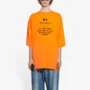 Balenciaga FW21 da uomo HI MY NAME IS WIDE FIT con stampa alfabetica, maglia retrò a maniche corte, arancione 661715TKVH57513