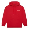 Balenciaga FW21 da uomo, maglietta ampia con cappuccio e logo, maniche lunghe, rosso 600583TIV846540