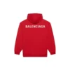 Balenciaga FW21 da uomo, maglietta ampia con cappuccio e logo, maniche lunghe, rosso 600583TIV846540