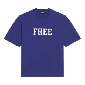 Balenciaga FW21 Maglia retrò da uomo a maniche corte blu navy 612966TKVD33967 Balenciaga FW21 Maglia retrò da uomo a maniche corte blu navy 612966TKVD33967