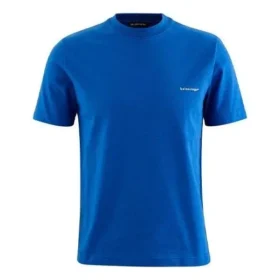 Balenciaga SS21 da uomo con logo piccolo “Alphabet”, maniche corte, blu 556151TBV438077