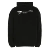 Balenciaga SS21 da uomo, cotone, taglia grande, con cappuccio e maniche lunghe, nero 620973TKV871070