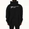 Balenciaga SS21 da uomo, cotone, taglia grande, con cappuccio e maniche lunghe, nero 620973TKV871070