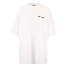 Balenciaga SS21 da uomo in cotone con logo, collo rotondo e maniche corte, bianco 641655TJV879040