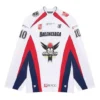 Balenciaga SS21 da uomo, maglia da hockey sportiva in rete a maniche lunghe, bianca 657105TKV248090