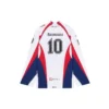 Balenciaga SS21 da uomo, maglia da hockey sportiva in rete a maniche lunghe, bianca 657105TKV248090