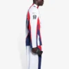 Balenciaga SS21 da uomo, maglia da hockey sportiva in rete a maniche lunghe, bianca 657105TKV248090