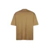 Balenciaga SS21 da uomo, maglietta a maniche corte con collo rotondo ampio e logo alfabetico ricamato, color kaki 612966TJV879504