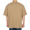 Balenciaga SS21 da uomo, maglietta a maniche corte con collo rotondo ampio e logo alfabetico ricamato, color kaki 612966TJV879504