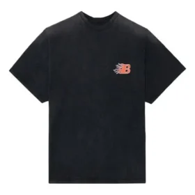 Balenciaga SS21 da uomo, maglietta a maniche corte “Flame Retro”, nera, 656978TKV701076