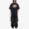 Balenciaga SS21 da uomo, maglietta a maniche corte “Flame Retro”, nera, 656978TKV701076