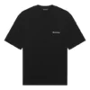 Balenciaga SS21 da uomo, maglietta a maniche corte in tinta unita con stampa del logo, nera 612966TJV871070