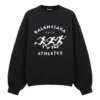 Balenciaga SS21 da uomo, maglione con maniche lunghe, collo rotondo ampio, nero 641654TJVI71070