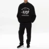 Balenciaga SS21 da uomo, maglione con maniche lunghe, collo rotondo ampio, nero 641654TJVI71070