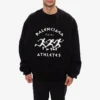 Balenciaga SS21 da uomo, maglione con maniche lunghe, collo rotondo ampio, nero 641654TJVI71070
