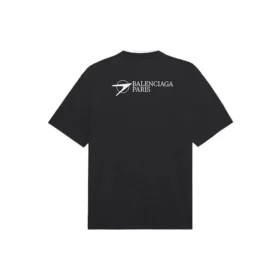 Balenciaga SS21 da uomo, maniche corte, logo ricamato, nero 641675TKV861070 Balenciaga SS21 da uomo, maniche corte, logo ricamato, nero 641675TKV861070