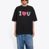 Balenciaga SS21 Love da uomo, maniche corte, nero 612966TJVL51070