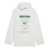 Balenciaga Uomo FW21 con stampa alfabetica del logo, modello ampio, bianco 662424TKVF89085