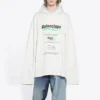 Balenciaga Uomo FW21 con stampa alfabetica del logo, modello ampio, bianco 662424TKVF89085