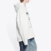 Balenciaga Uomo FW21 con stampa alfabetica del logo, modello ampio, bianco 662424TKVF89085