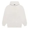 Balenciaga Uomo FW21 con stampa del logo alfabetico, cappuccio e maniche lunghe, bianco crema 570811TIV552970