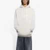 Balenciaga Uomo FW21 con stampa del logo alfabetico, cappuccio e maniche lunghe, bianco crema 570811TIV552970