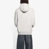 Balenciaga Uomo FW21 con stampa del logo alfabetico, cappuccio e maniche lunghe, bianco crema 570811TIV552970